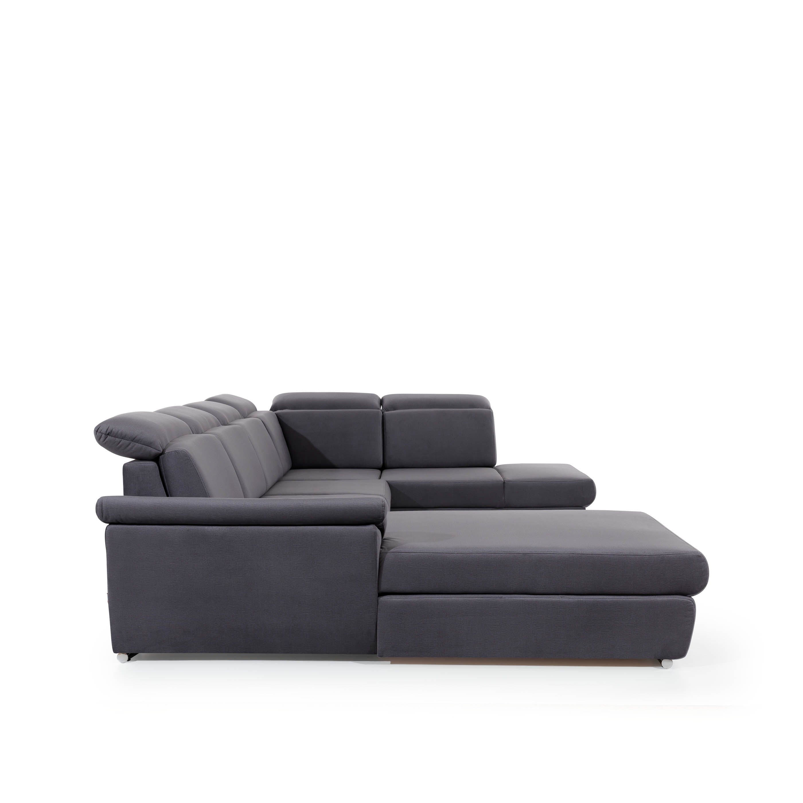 Sofà a U modern (2 chaiselongs) amb llit i bagul - Evanell 