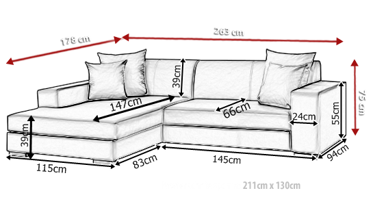 Medidas de sofá esquinero