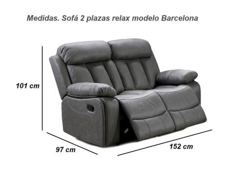 Sofá 2 plazas relax con reposapiés y respaldos reclinables – Madrid