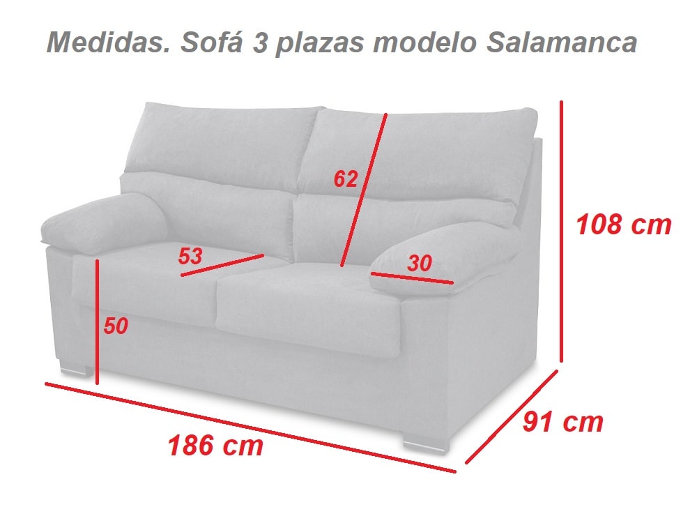 Sofà 3 places econòmic en tela sintètica – Salamanca