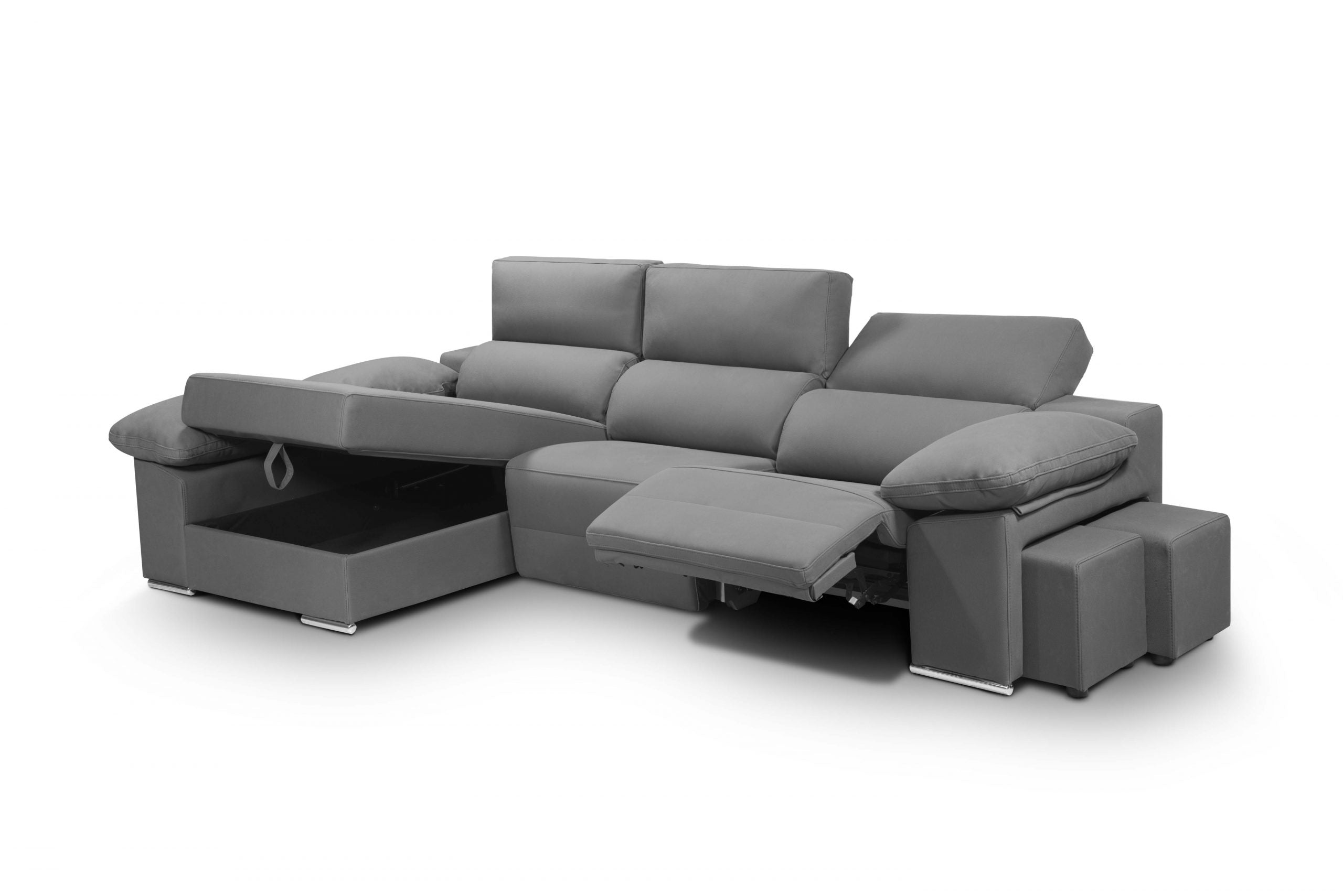 Chaiselongue Relax motorized sofa c- 2 poufs-Dublin