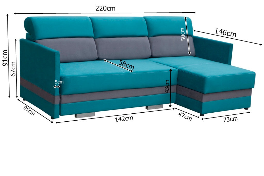 Sofá chaise longue com cama muito confortável e elegante - KOLIBER