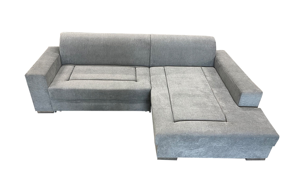 Sofá chaise longue com cama e baú ‒ Rodas