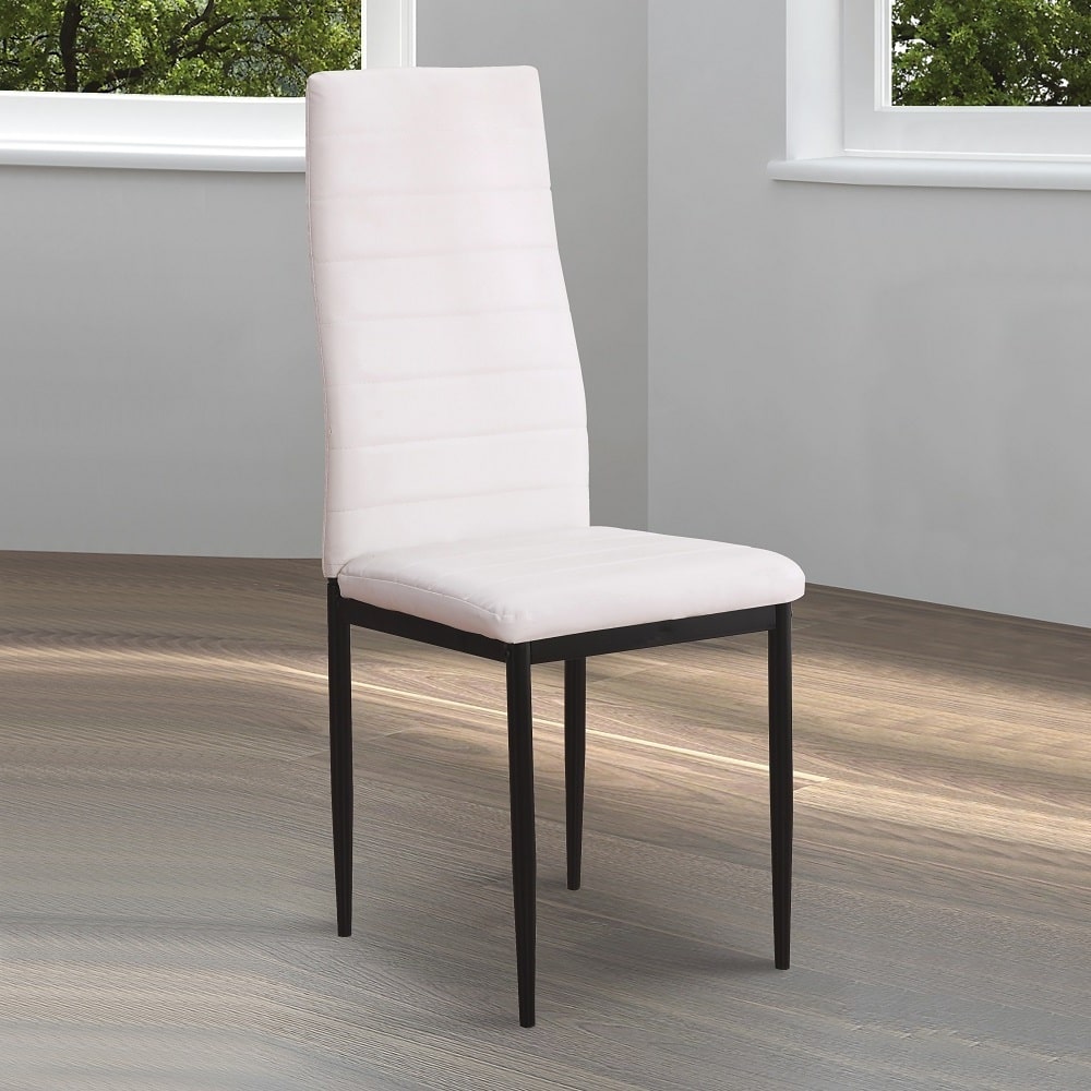 6 cadeiras de metal estofadas em couro sintético - Emi
