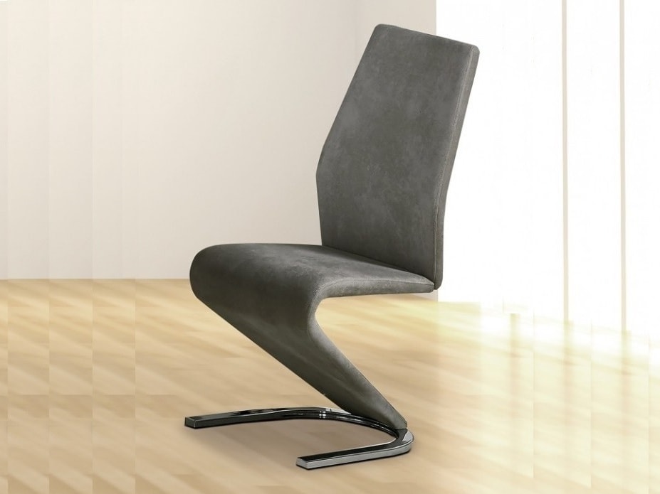Cadeira de design excepcional estofada em tecido cinza – Rin