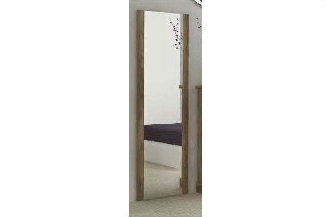 Espejo de pared vertical grande, acabado efecto madera 180 cm – Chellen