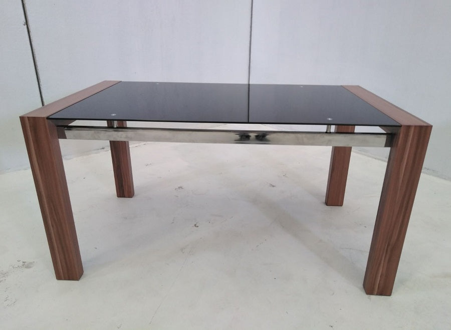 Mesa baixa em metal, madeira e vidro - Tec