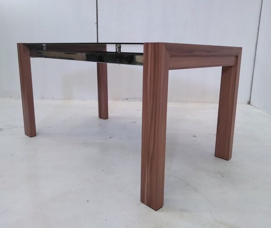 Mesa baja en metal, madera y cristal - Tec