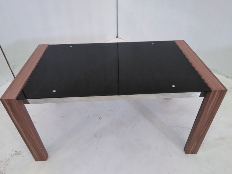Mesa baixa em metal, madeira e vidro - Tec