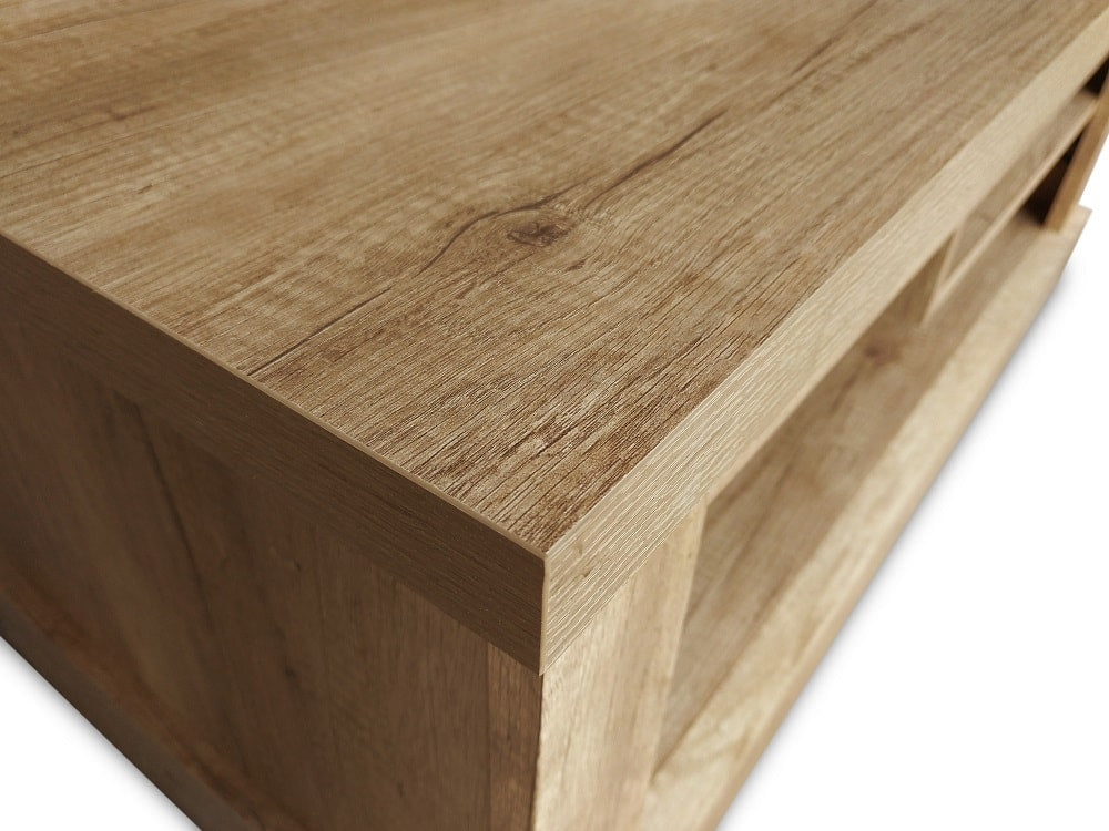 Mesa de centro con revistero, acabado efecto madera – Chellen