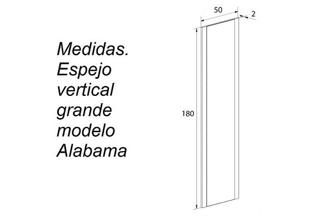 Grande Espelho de Parede Vertical, Acabamento Efeito Madeira 180 cm - Chellen