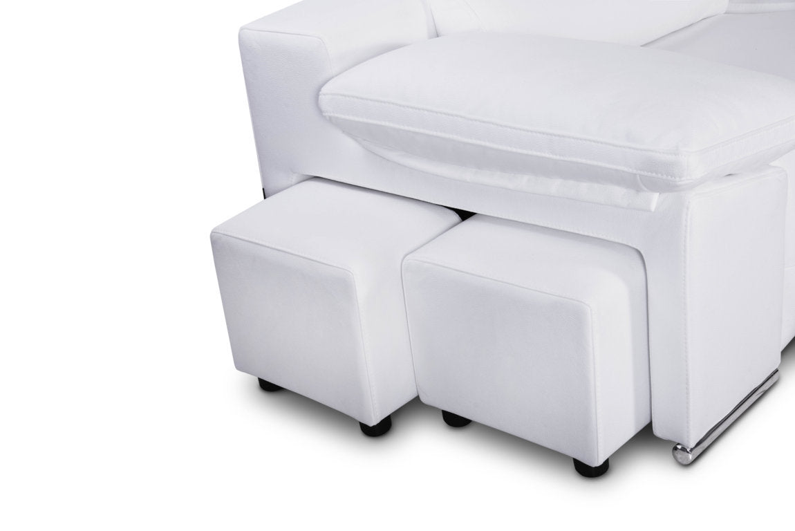 Sofá chaiselongue Relax motorizado c- 2 poufs - Dublín