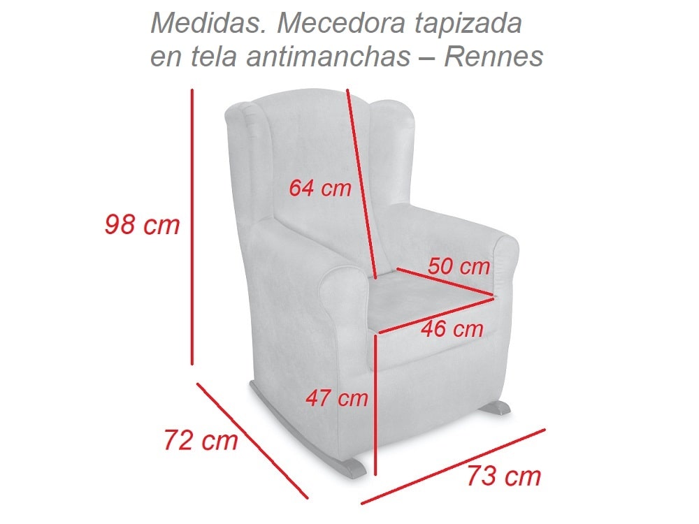 Cadeira de balanço estofada em tecido resistente a manchas - Rennes