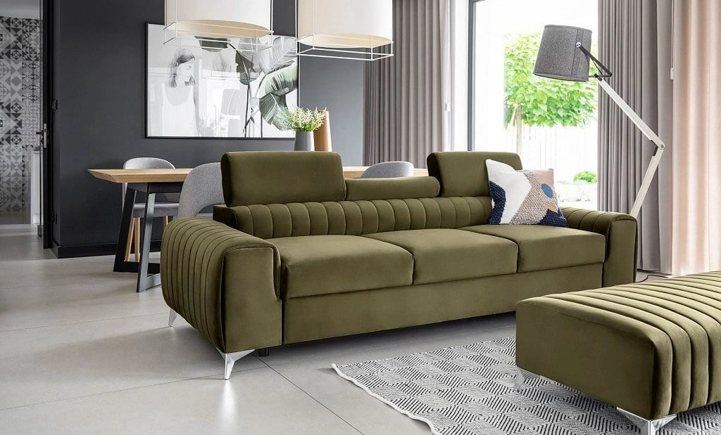 Sofa bed with reclining headrests - LAURENCE