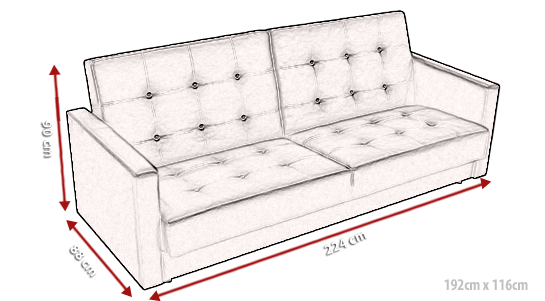 Sofa bed with minimalist shape - BAWARIA