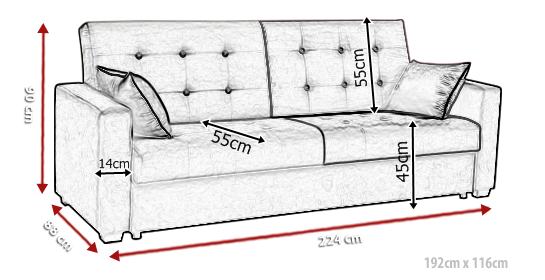 Canapé-lit aux formes minimalistes - BAWARIA