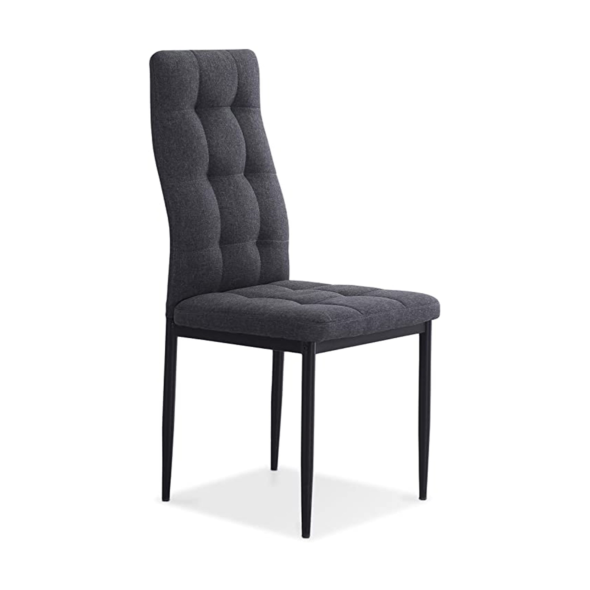 Pack of 6 Zuni upholstered chairs-Grey and Black