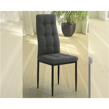 Pack of 6 Zuni upholstered chairs-Grey and Black