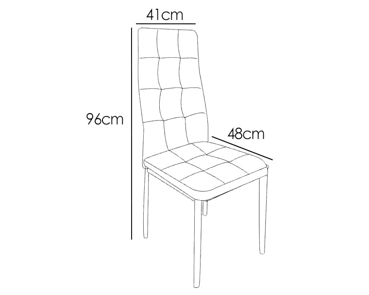 Pack de 6 sillas tapizadas Zuni – Gris y Negro